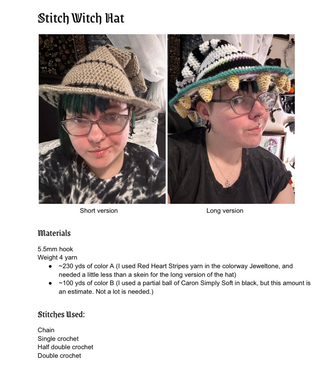Stitch Witch Hat crochet pattern