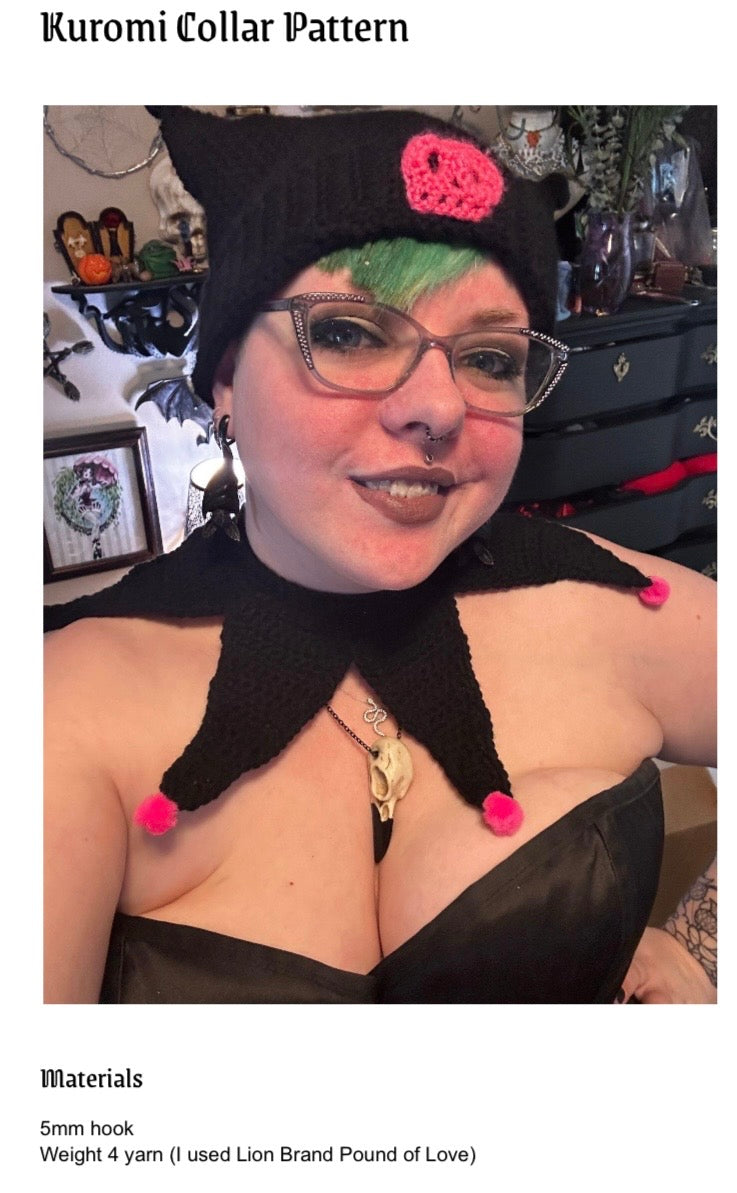 Kuromi Collar crochet pattern